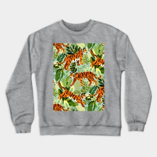 Bright Tiger Jungle Pattern Crewneck Sweatshirt